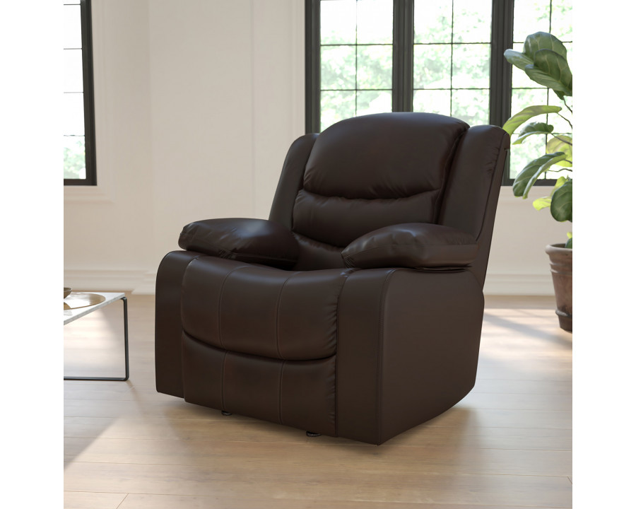 BLNK - Kyle LeatherSoft Lever Rocker Recliner with Padded Arms