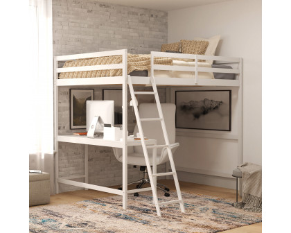 BLNK Riley Wood Bed Frame with Protective Guard Rails and Ladder for Kids and Teens