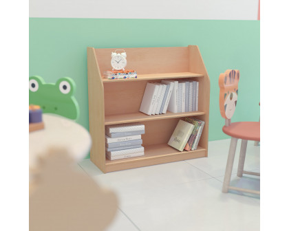 BLNK - Hercules Natural Wooden 3 Shelf Book Display with Safe