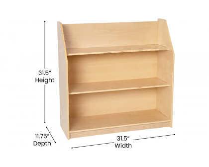 BLNK - Hercules Natural Wooden 3 Shelf Book Display with Safe