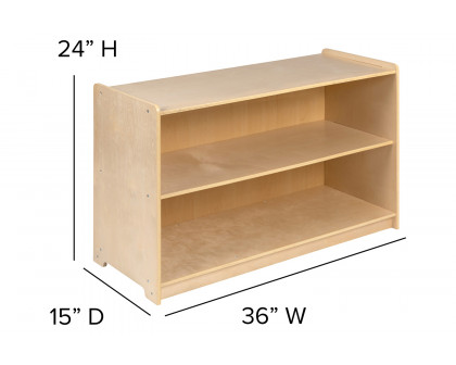 BLNK Hercules Wooden 2 Section School Classroom Storage Cabinet - 24"H x 36"L