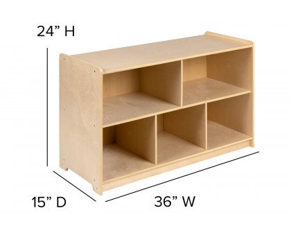 BLNK Hercules Wooden 5 Section School Classroom Storage Cabinet - 24"H x 36"L