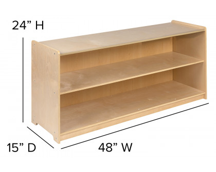 BLNK Hercules Wooden 2 Section School Classroom Storage Cabinet - 24"H x 48"L