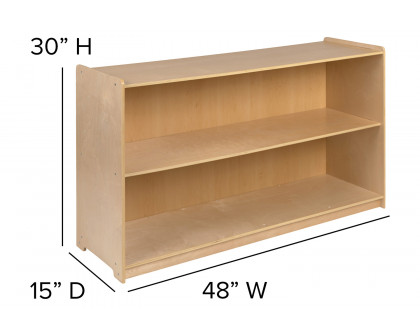 BLNK Hercules Wooden 2 Section School Classroom Storage Cabinet - 30"H x 48"L