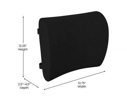 BLNK - Rey Black Lumbar Support Pillow with Adjustable Straps and CertiPUR-US Certified Memory Foam