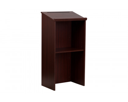 BLNK Mysta Laminate Stand-Up Lectern - Mahogany