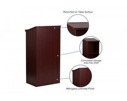 BLNK Mysta Laminate Stand-Up Lectern - Mahogany