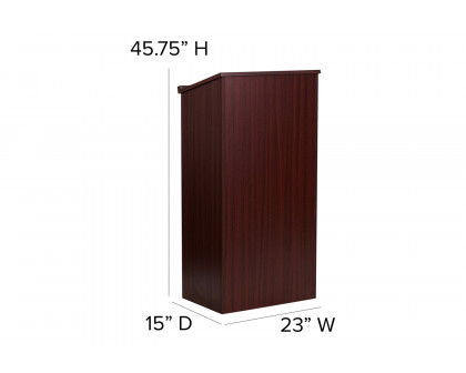 BLNK Mysta Laminate Stand-Up Lectern - Mahogany