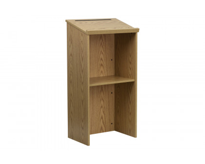 BLNK Mysta Laminate Stand-Up Lectern - Oak