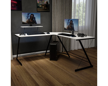 BLNK Ginny L-Shaped Computer Desk with Monitor Stand