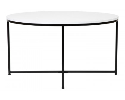 BLNK Hampstead Collection Coffee and End Table Set with White Laminate Top 3 Piece - Matte Black