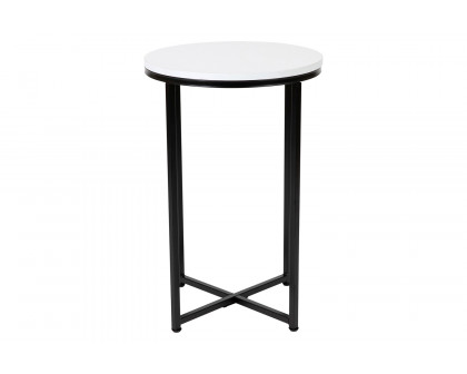 BLNK Hampstead Collection Coffee and End Table Set with White Laminate Top 3 Piece - Matte Black