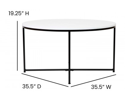 BLNK Hampstead Collection Coffee and End Table Set with White Laminate Top 3 Piece - Matte Black