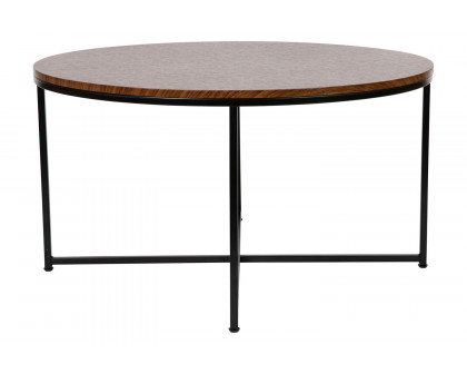 BLNK - Hampstead Collection Coffee and End Table Set with Walnut Laminate Top 3 Piece