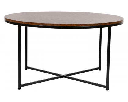 BLNK - Hampstead Collection Coffee and End Table Set with Walnut Laminate Top 3 Piece