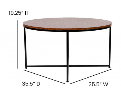 BLNK - Hampstead Collection Coffee and End Table Set with Walnut Laminate Top 3 Piece