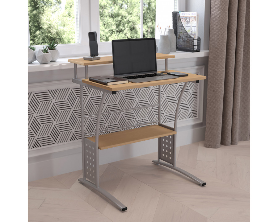 BLNK Clifton Computer Desk with Top and Lower Storage Shelves