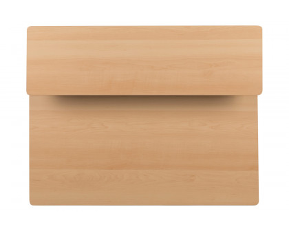 BLNK Clifton Computer Desk with Top and Lower Storage Shelves - Maple