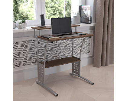 BLNK Clifton Computer Desk with Top and Lower Storage Shelves