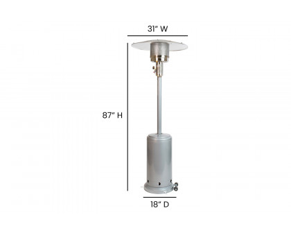 BLNK Sol Commercial Stainless Steel 40000 BTU Patio Outdoor Heating - Silver