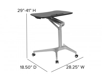 BLNK Gia Mobile Stand-Up Computer Ergonomic Desk - Black