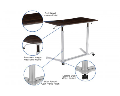 BLNK Merritt Stand-Up Computer Ergonomic Desk - Dark Wood Grain