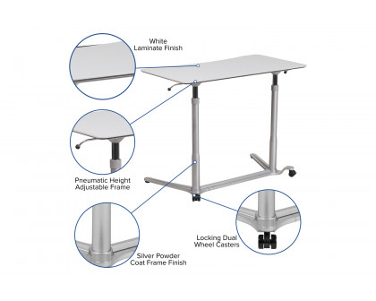 BLNK Merritt Stand-Up Computer Ergonomic Desk - Light Gray