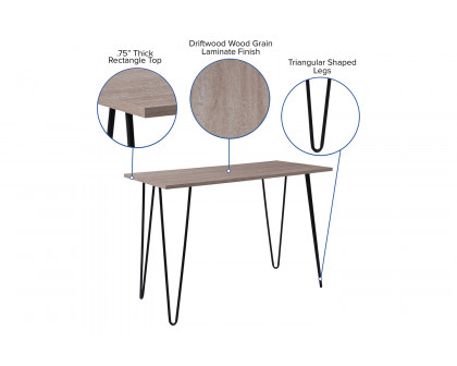 BLNK - Oak Park Collection Console Table with Black Metal Legs