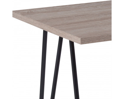 BLNK Oak Park Collection Driftwood Wood Grain Finish End Table with Black Metal Legs