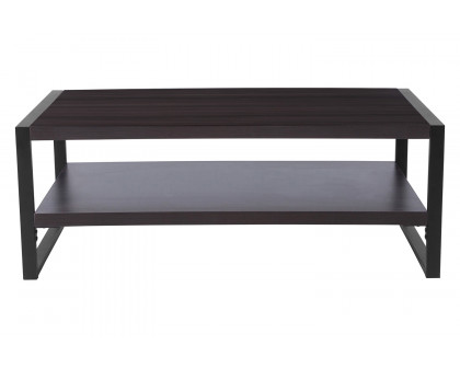 BLNK - Thompson Collection Charcoal Wood Grain Coffee Table with Black Metal Frame