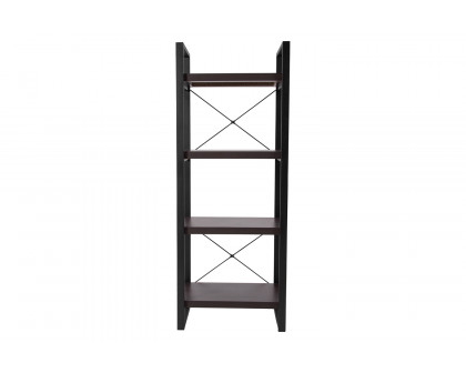 BLNK - Thompson Collection 4 Shelf Etagere Bookcase in Charcoal Wood Grain Finish