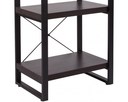 BLNK - Thompson Collection 4 Shelf Etagere Bookcase in Charcoal Wood Grain Finish