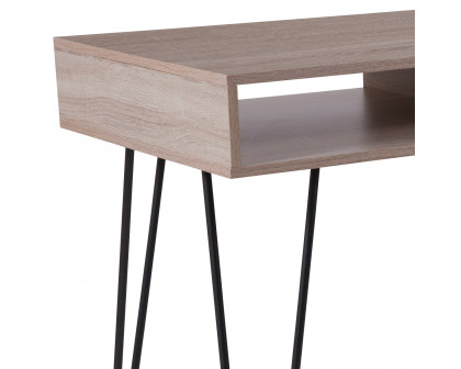 BLNK - Franklin Oak Wood Grain Finish Computer Table with Black Metal Legs