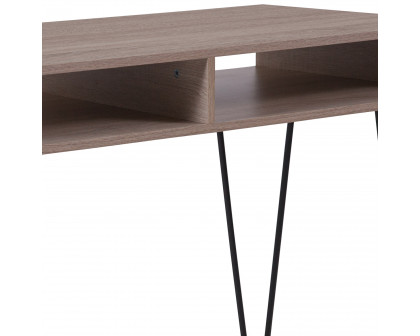 BLNK - Franklin Oak Wood Grain Finish Computer Table with Black Metal Legs