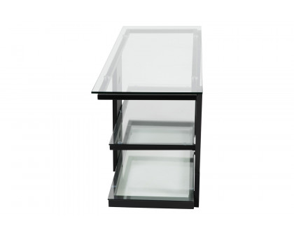 BLNK - Harbor Hills Glass TV Stand with Black Metal Frame