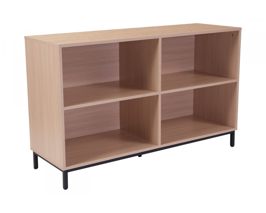 BLNK - Dudley 4 Shelf Open Bookcase Storage in Oak Wood Grain Finish