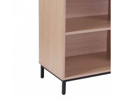 BLNK - Dudley 4 Shelf Open Bookcase Storage in Oak Wood Grain Finish