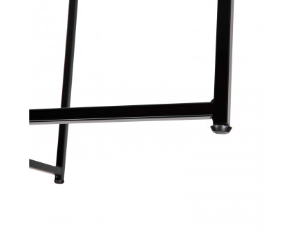 BLNK™ Greenwich Collection Modern Clear Glass Accent Coffee Table - Matte Black