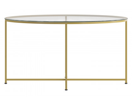 BLNK™ Greenwich Collection Modern Clear Glass Accent Coffee Table - Brushed Gold