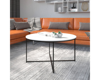 BLNK Hampstead Collection Modern White Finish Accent Coffee Table