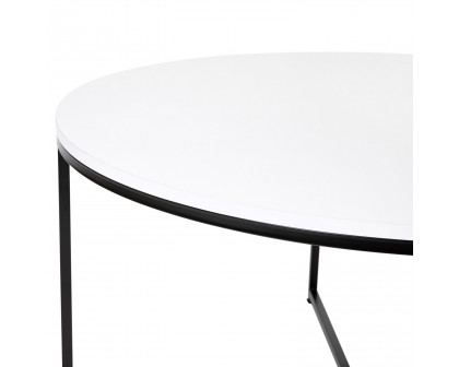 BLNK Hampstead Collection Modern White Finish Accent Coffee Table - Matte Black