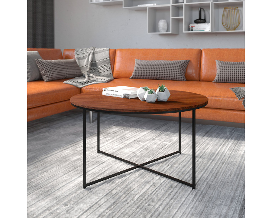 BLNK - Hampstead Collection Modern Walnut Finish Accent Coffee Table