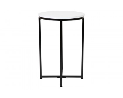 BLNK™ Hampstead Collection Modern End Table with White Laminate Top - Matte Black