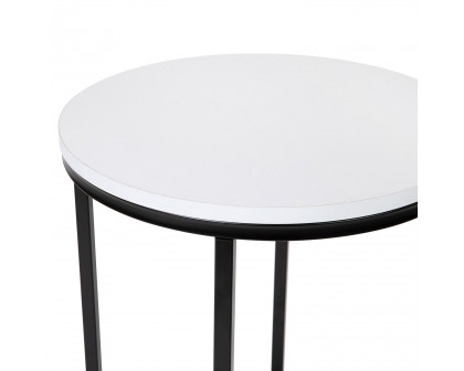 BLNK™ Hampstead Collection Modern End Table with White Laminate Top - Matte Black