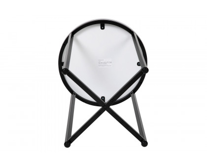 BLNK™ Hampstead Collection Modern End Table with White Laminate Top - Matte Black