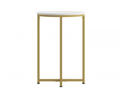 BLNK™ Hampstead Collection Modern End Table with White Laminate Top - Brushed Gold