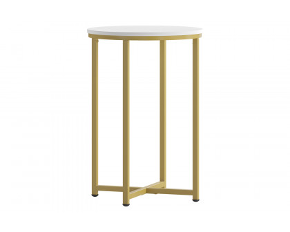 BLNK™ Hampstead Collection Modern End Table with White Laminate Top - Brushed Gold