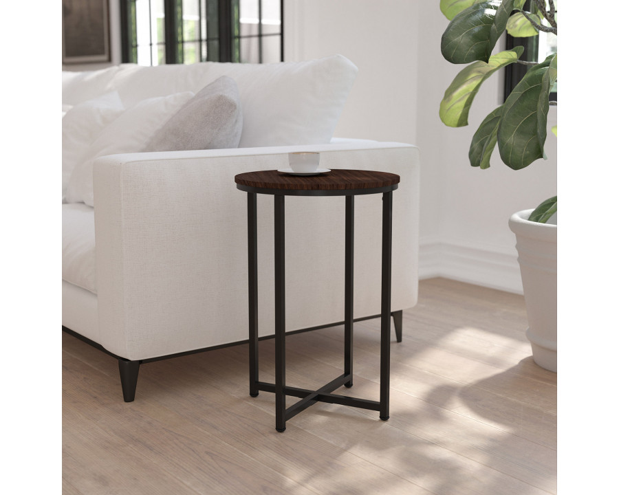 BLNK - Hampstead Collection Modern End Table with Walnut Laminate Top