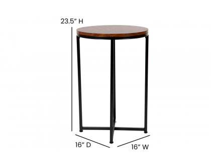 BLNK - Hampstead Collection Modern End Table with Walnut Laminate Top