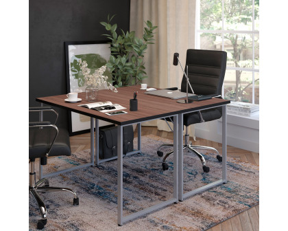 BLNK - Harvey Black Finish Computer Desk with Silver Metal Frame